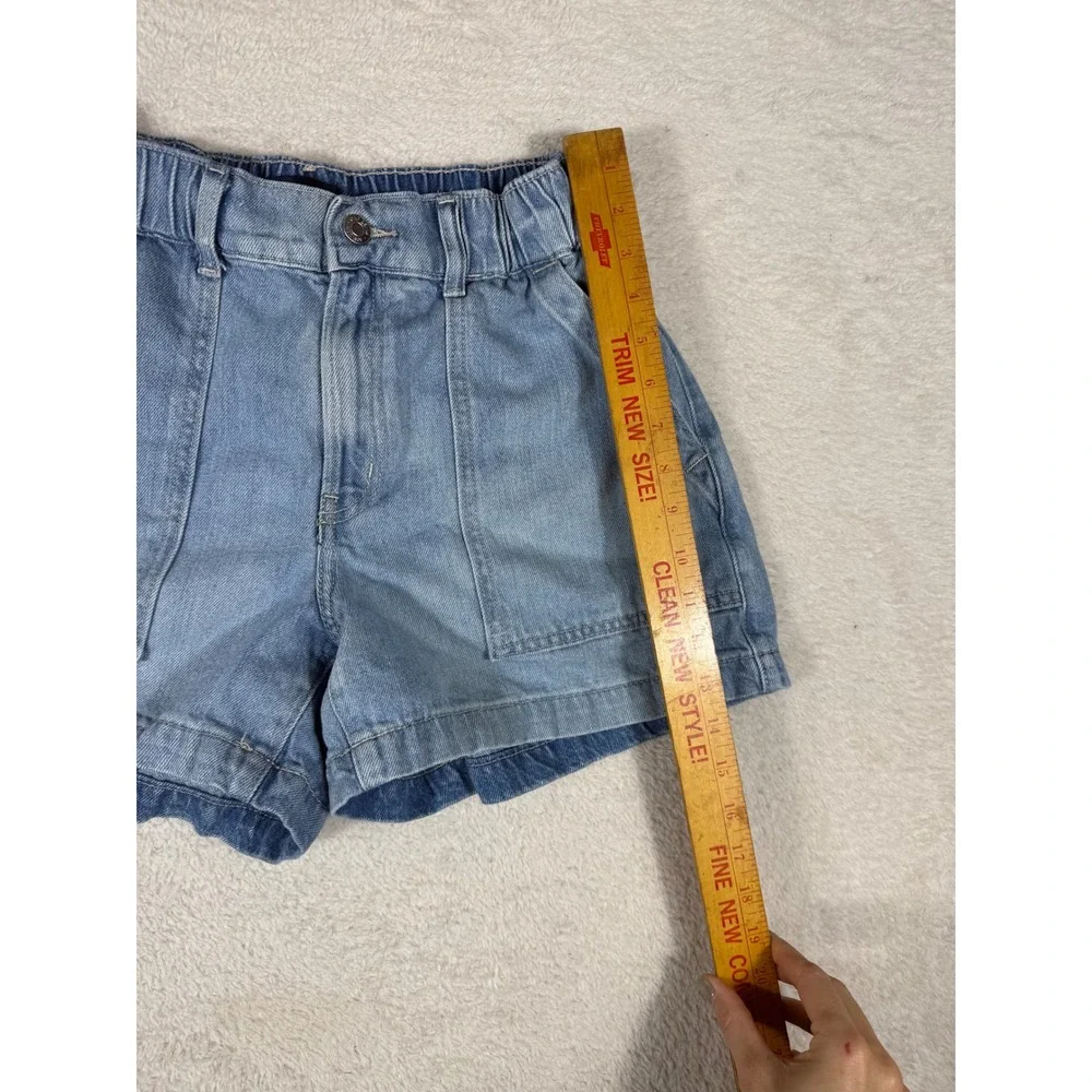 Gap Denim Shorts Womens Small Light Blue Excellent Elastic Waist Carpenter Style